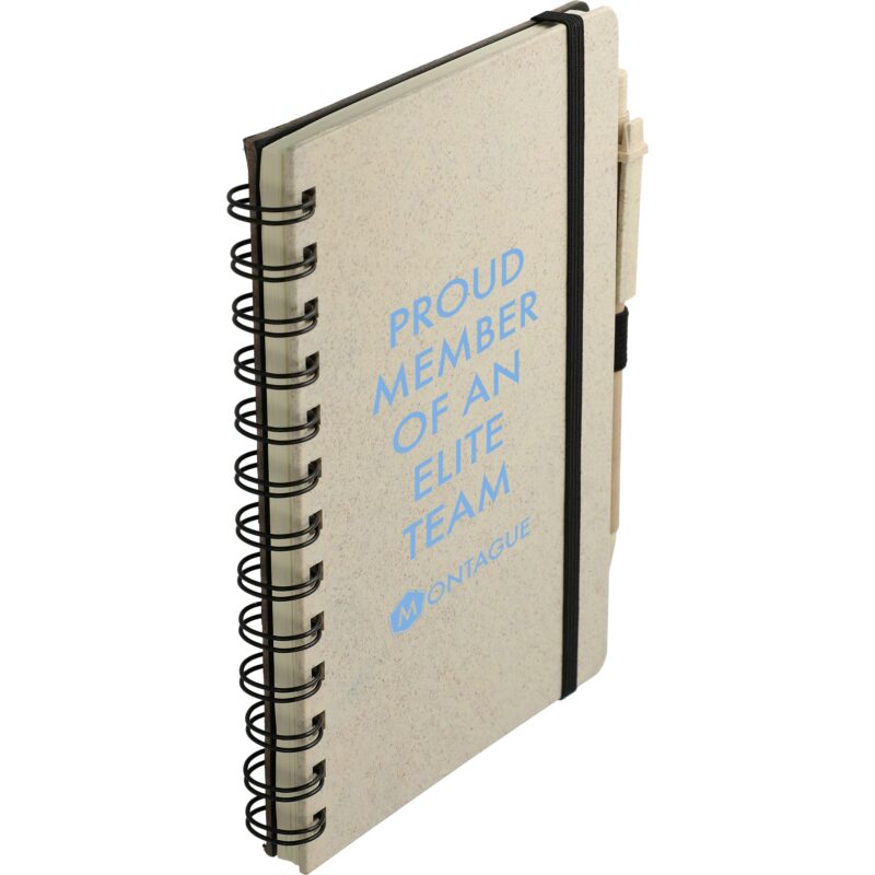 5'' x 7'' FSC® Mix Wheat Straw Notebook with Pen - 3