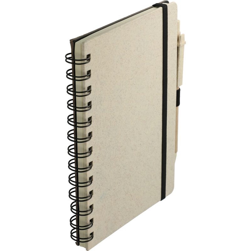 5'' x 7'' FSC® Mix Wheat Straw Notebook with Pen - 7