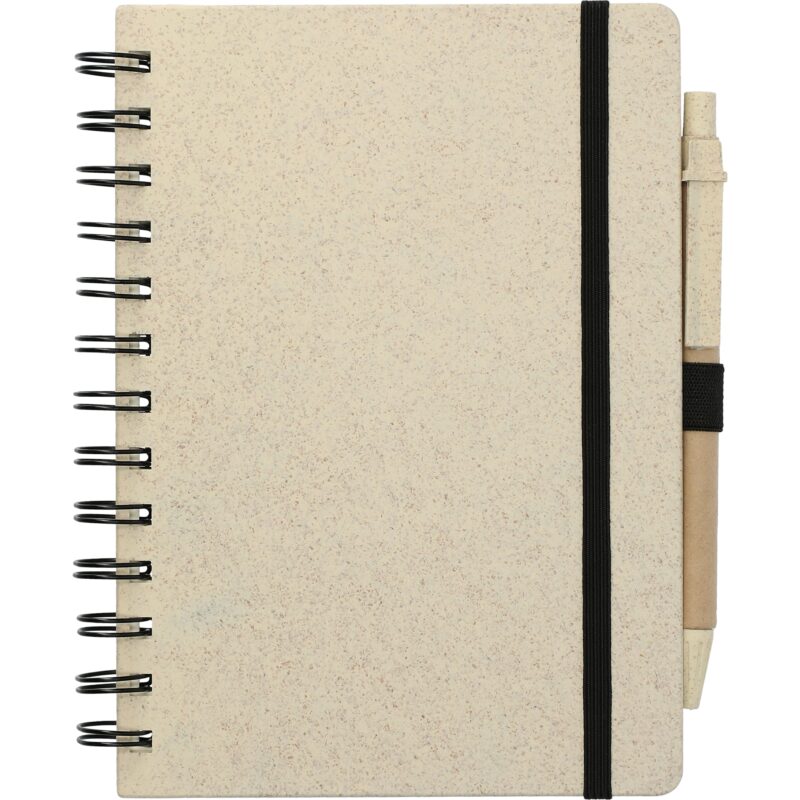5'' x 7'' FSC® Mix Wheat Straw Notebook with Pen - 9