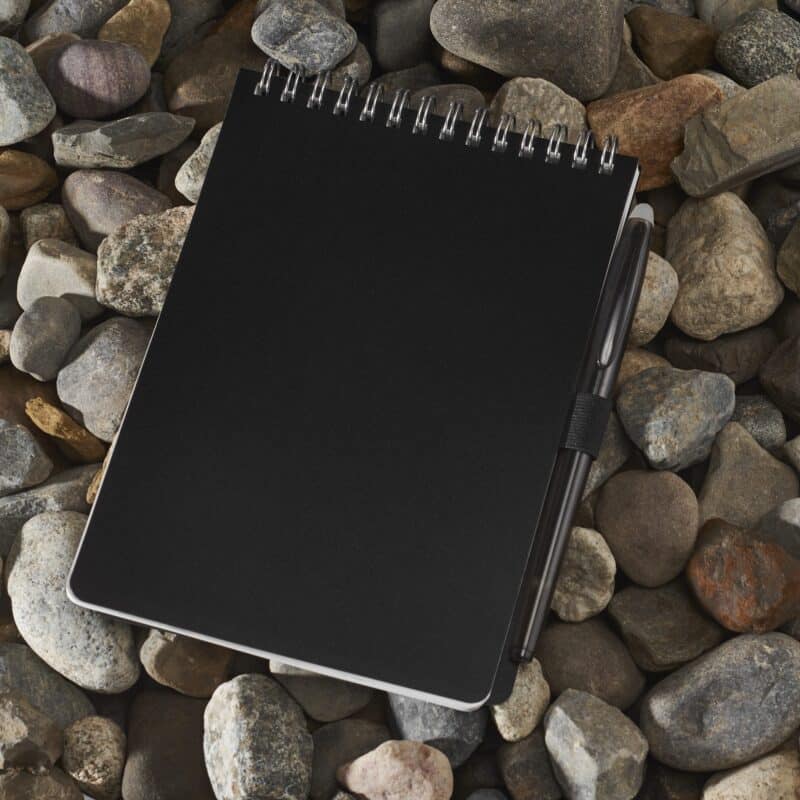 5'' x 7'' Mineral Stone Field Reporter Notebook with Pen - 8