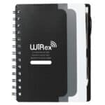 5'' x 7'' Recycled Dual Pocket Spiral Notebook w Pen