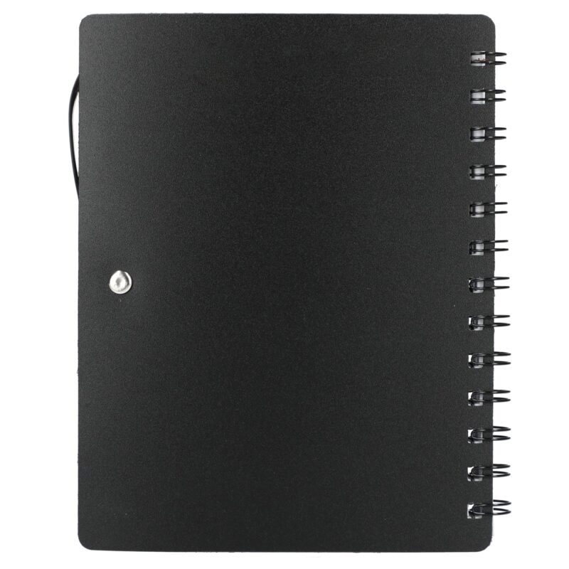 5'' x 7'' Recycled Dual Pocket Spiral Notebook w Pen - 3