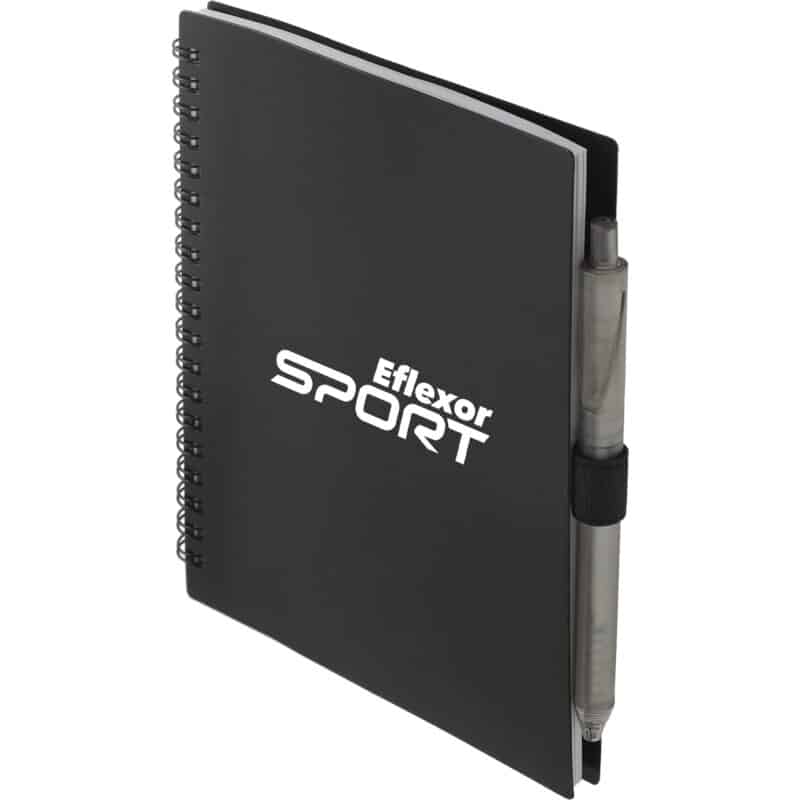 5.5'' x 7'' FSC® Recycled Spiral Notebook w/ rPET Pen - 2