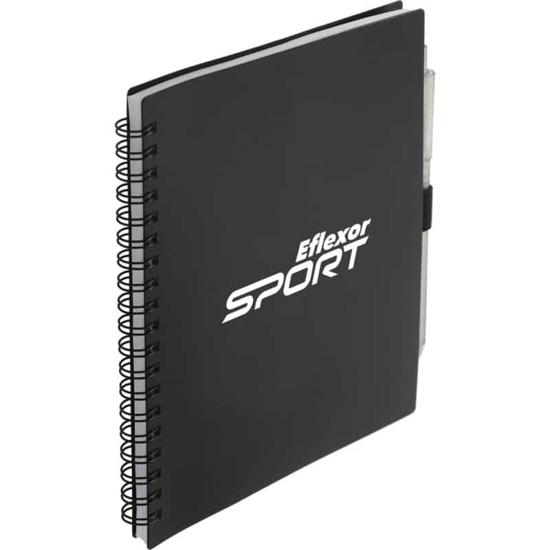 5.5'' x 7'' FSC® Recycled Spiral Notebook w/ rPET Pen - 3