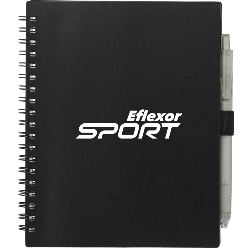 5.5'' x 7'' FSC® Recycled Spiral Notebook w/ rPET Pen - 4