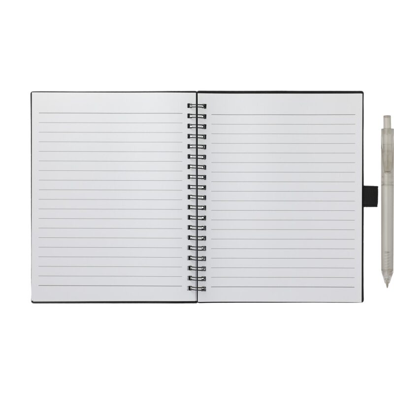 5.5'' x 7'' FSC® Recycled Spiral Notebook w/ rPET Pen - 8
