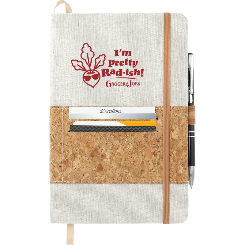5.5'' x 8.5'' FSC® Mix Recycled Cotton Cork Notebook - 5