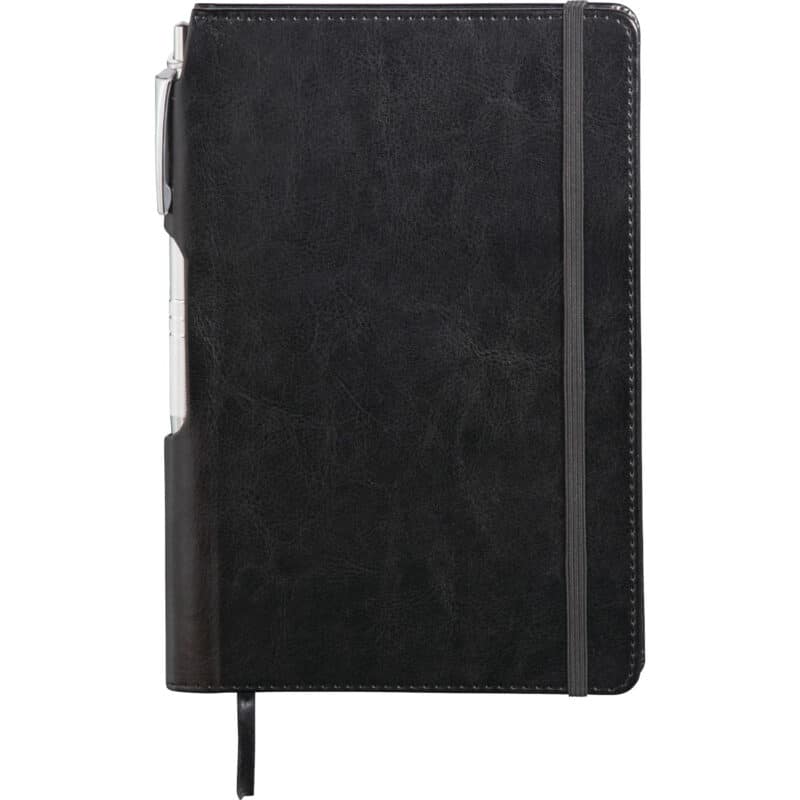 6'' x 8.5'' FSC® Mix Viola Bound Notebook with Pen - 1