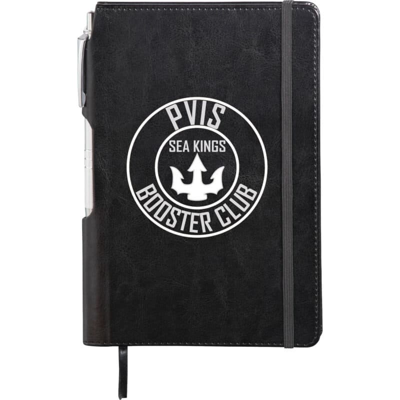 6'' x 8.5'' FSC® Mix Viola Bound Notebook with Pen - 2