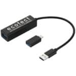 Aluminum 4-Port USB 3.0 Hub with Type C Adapter - 2
