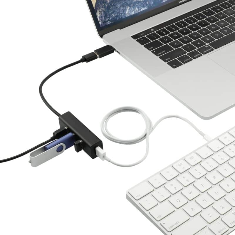 Aluminum 4-Port USB 3.0 Hub with Type C Adapter - 5