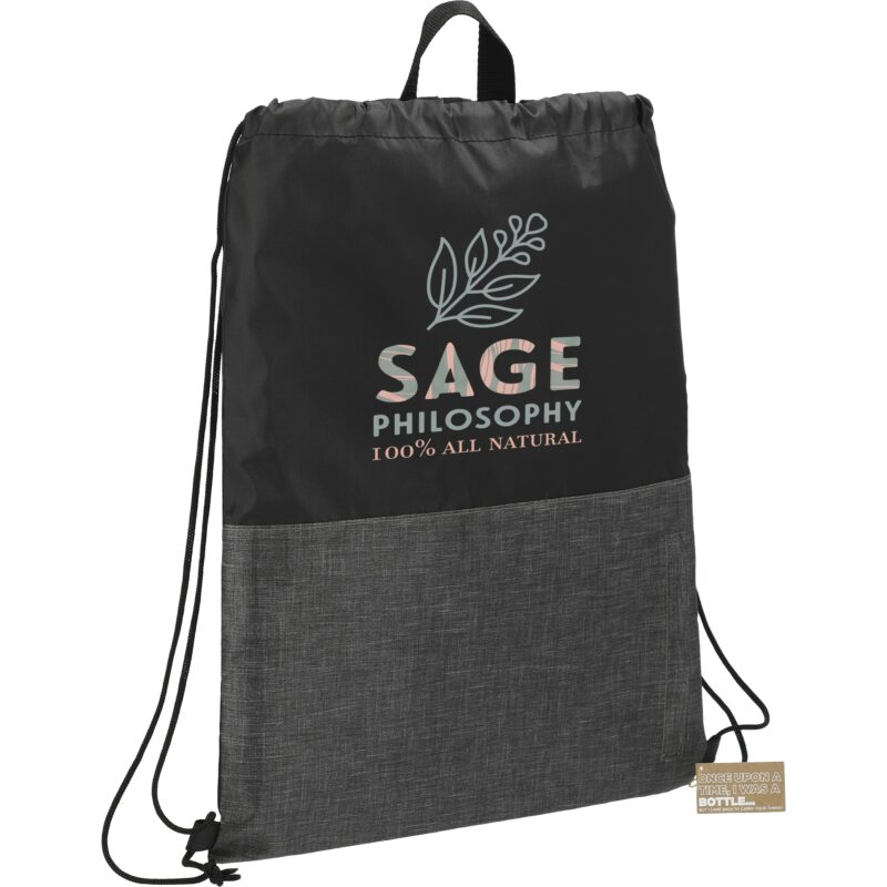 Ash Zippered Recycled Drawstring Bag - 2