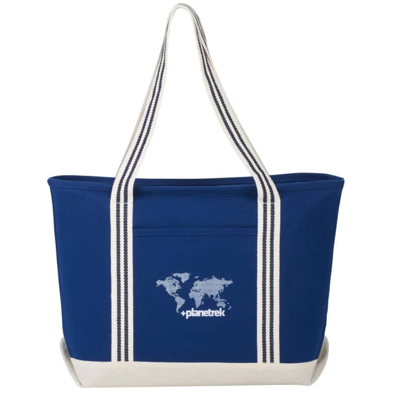 Atlantic Stripe 20oz Cotton Zippered Boat Tote - 4