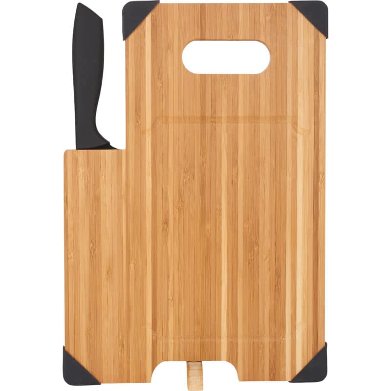 Bamboo Cutting Board with Knife - 1