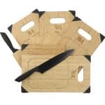 Bamboo Cutting Board with Knife - 3