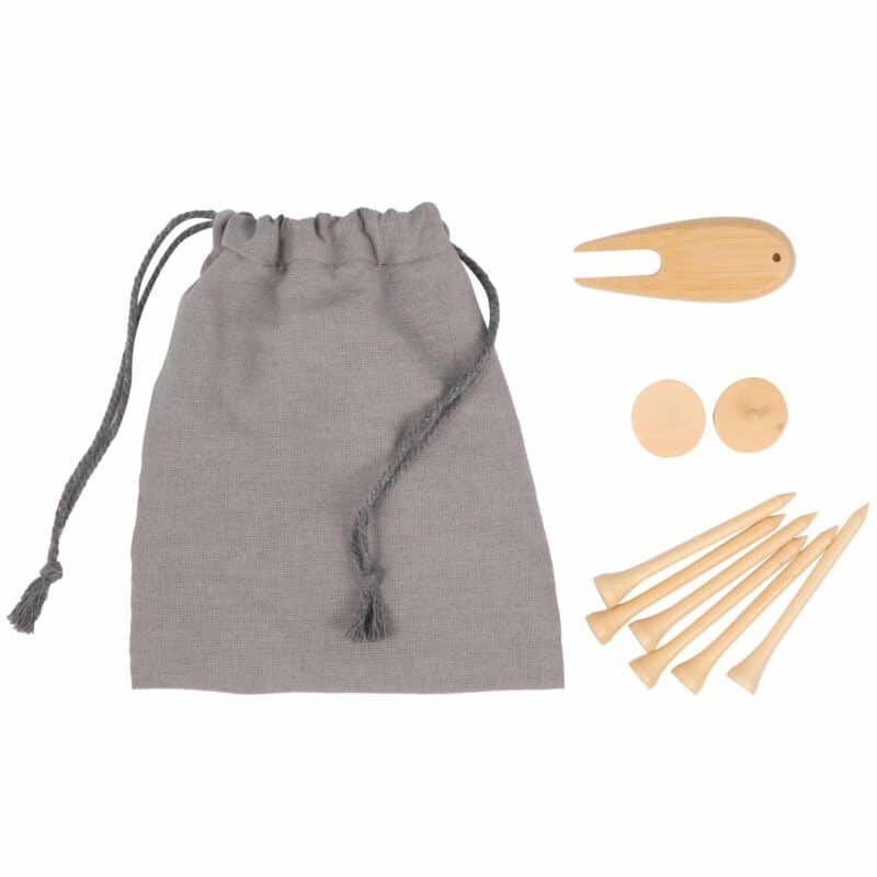 Bamboo Golf Tee Set with Recycled Pouch - 1