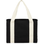 Black Cotton Tote w/ Cotton Handles - 1