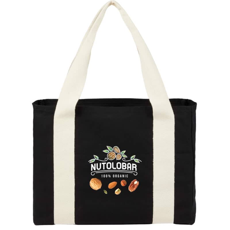 Black Cotton Tote w/ Cotton Handles - 2