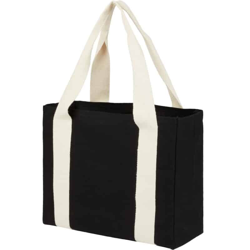 Black Cotton Tote w/ Cotton Handles - 3