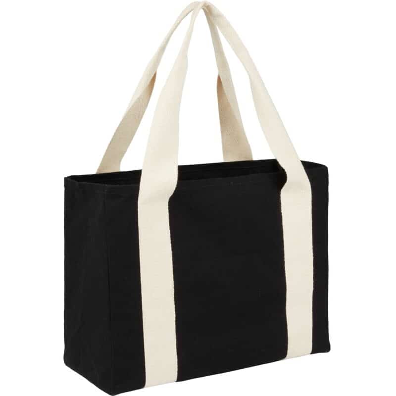 Black Cotton Tote w/ Cotton Handles - 4