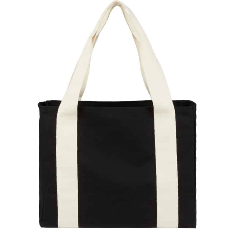 Black Cotton Tote w/ Cotton Handles - 6