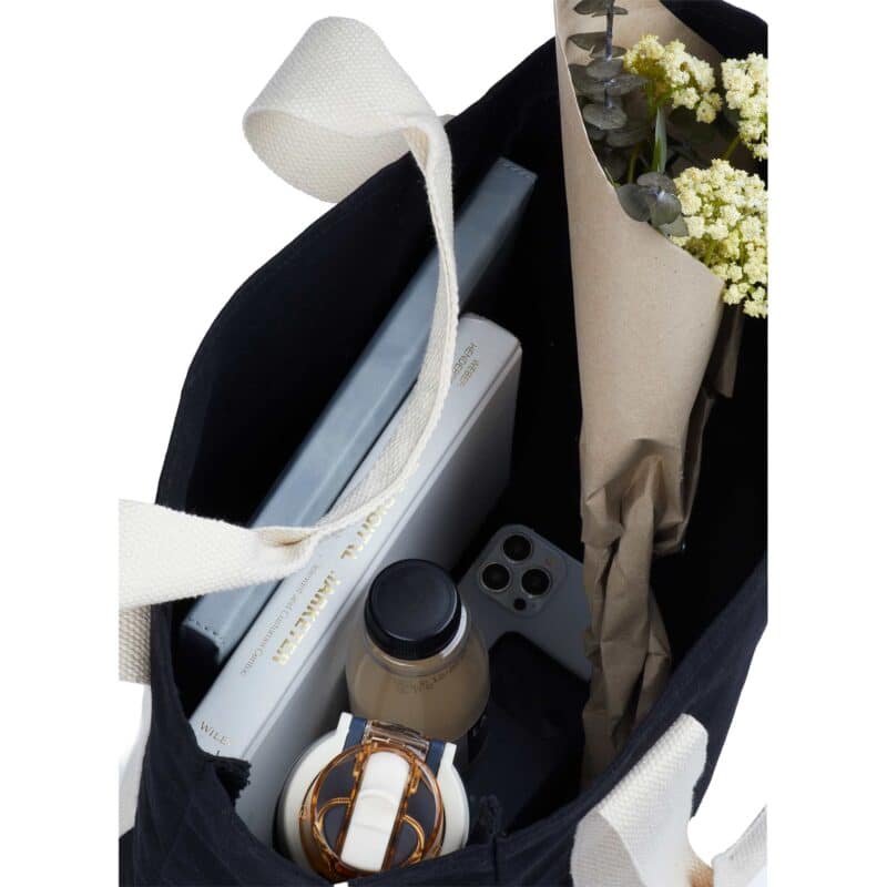 Black Cotton Tote w/ Cotton Handles - 7