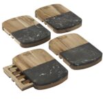 Black Marble Cheese Board Set with Knives - 5