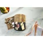 Black Marble Cheese Board Set with Knives - 7