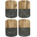 Black Marble Cheese Board Set with Knives - 8
