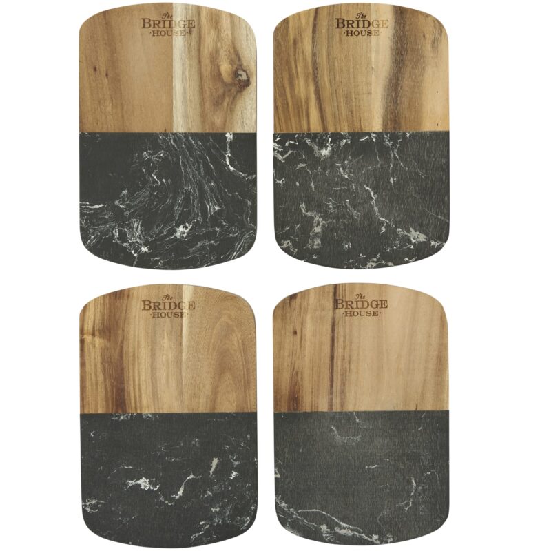 Black Marble Cheese Board Set with Knives - 8