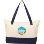 Color Accent Zippered Cotton Tote - 2
