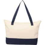 Color Accent Zippered Cotton Tote - 5