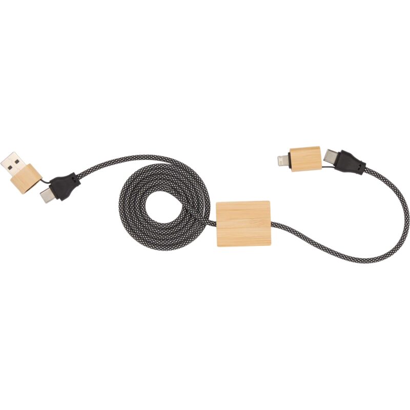 FSC® 100% Bamboo 5-in-1 100W Laptop Charging Cable - 1