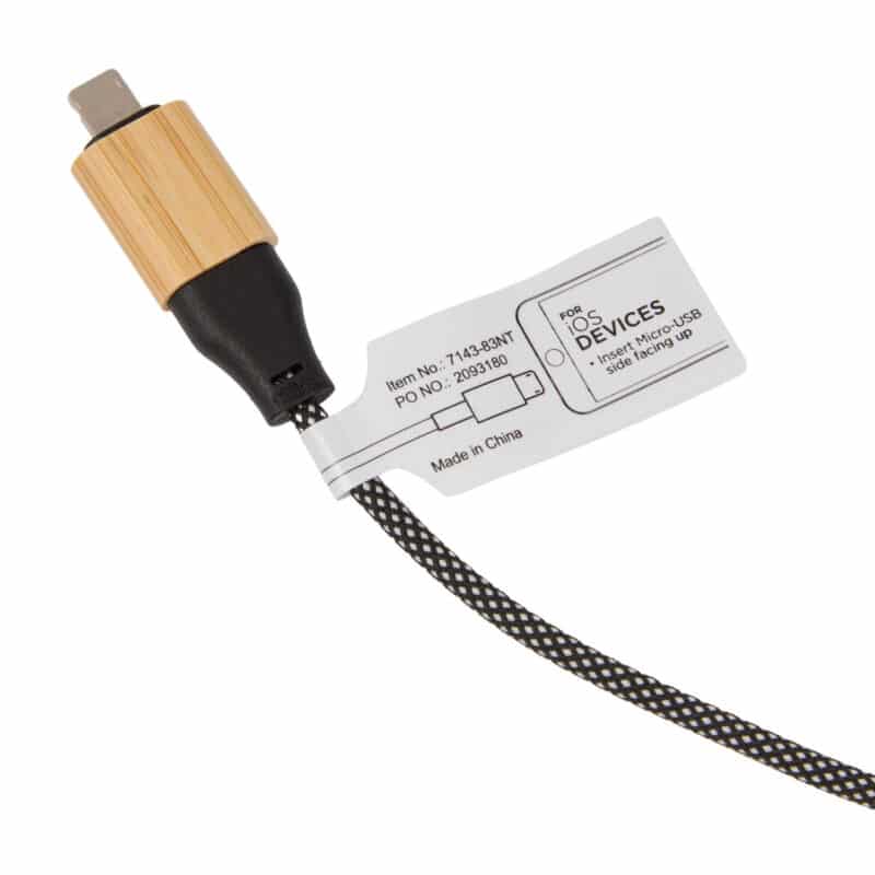 FSC® 100% Bamboo 5-in-1 100W Laptop Charging Cable - 3