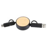 FSC® 100% Bamboo Retractable 5-in-1 Charging Cable - 1