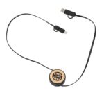 FSC® 100% Bamboo Retractable 5-in-1 Charging Cable - 2