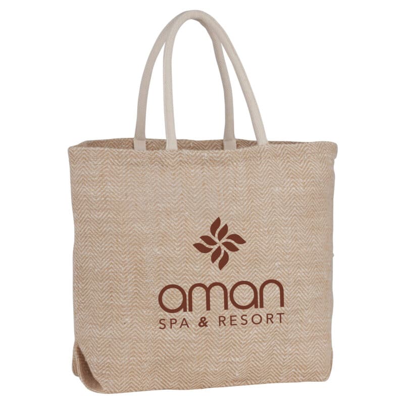 Herringbone Jute Tote - 2