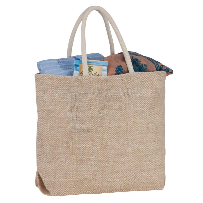 Herringbone Jute Tote - 5