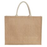 Jute Shopper Tote with Recycled Cotton Pocket - 5