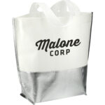 Large Laminated Metallic Bottom Tote - 3