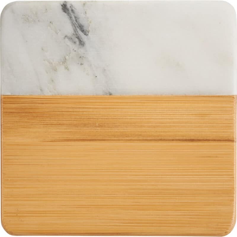 Marble and Bamboo Coaster Set - 1
