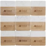 Marble and Bamboo Coaster Set - 7