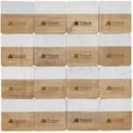 Marble and Bamboo Coaster Set - 8