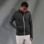 Men's GARNER Lightweight Knit Full Zip Hoodie with Thumb Holes - 2