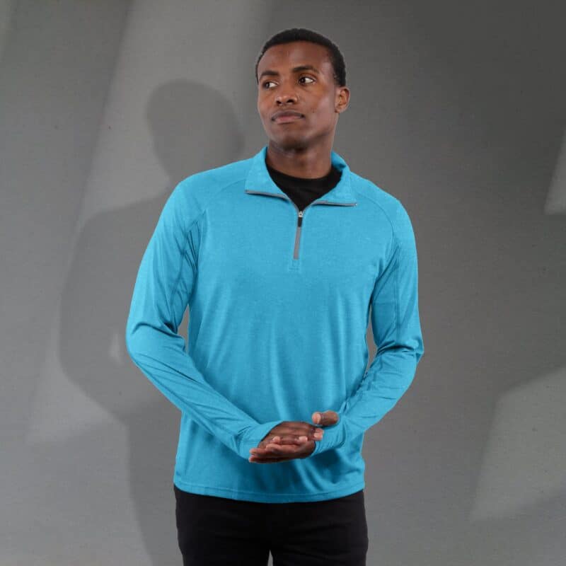 Men's TAZA Performance Knit Quarter Zip with Thumb Holes - 1