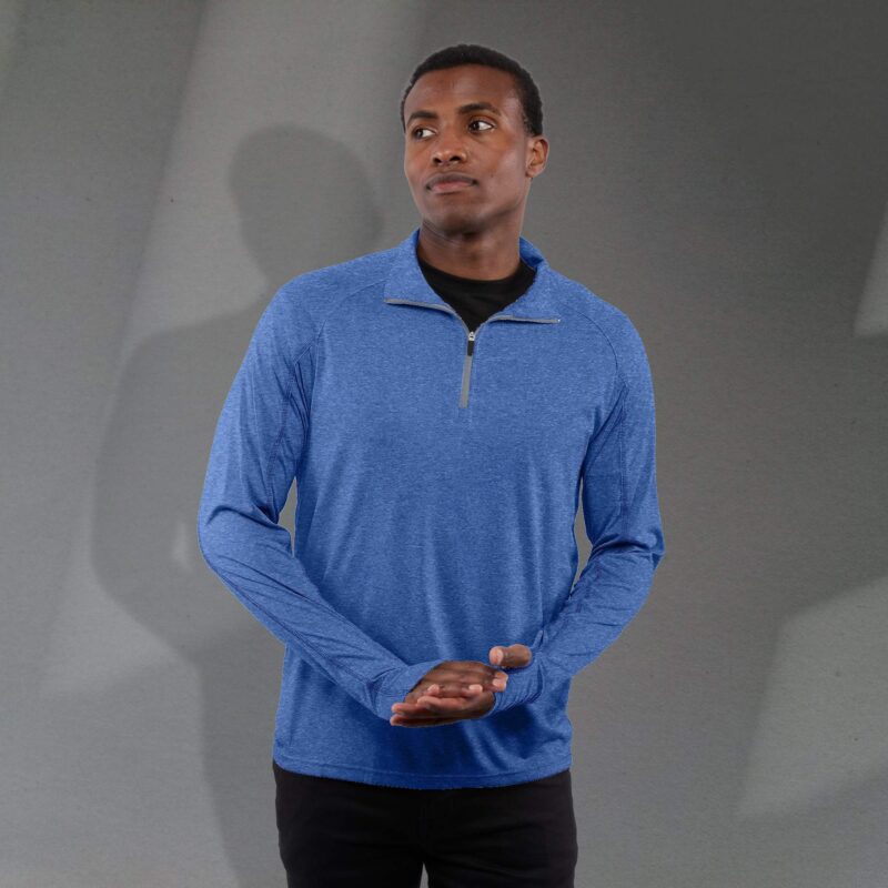 Men's TAZA Performance Knit Quarter Zip with Thumb Holes - 7