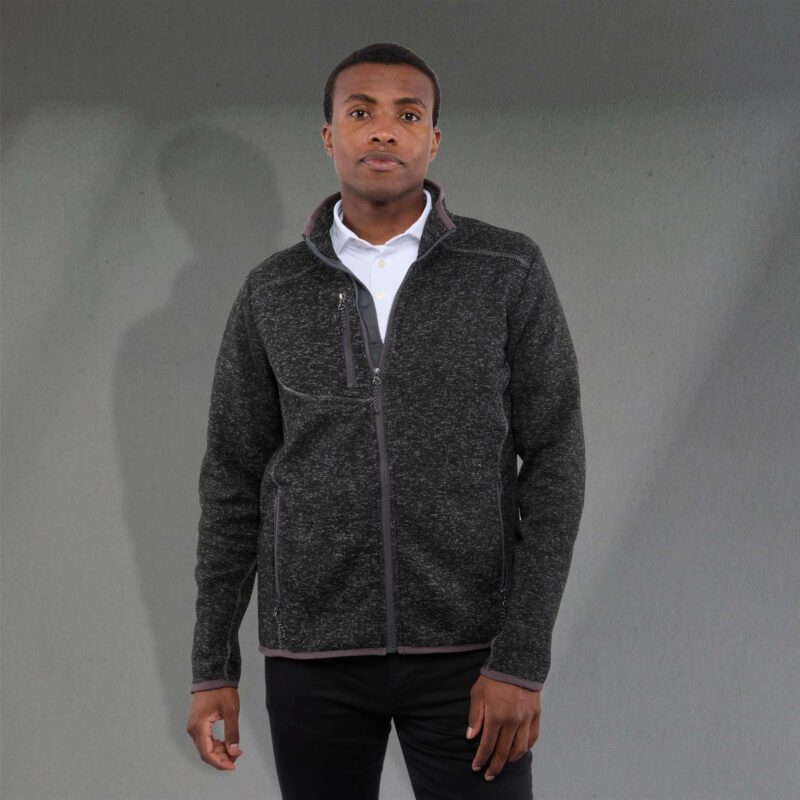 Men's TREMBLANT Sweater Knit Full Zip Jacket with Thumb Holes - 1