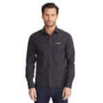 Men's UNTUCKit Black Stone Wrinkle-Free Long Sleeve Slim-Fit Button Up Shirt - 2