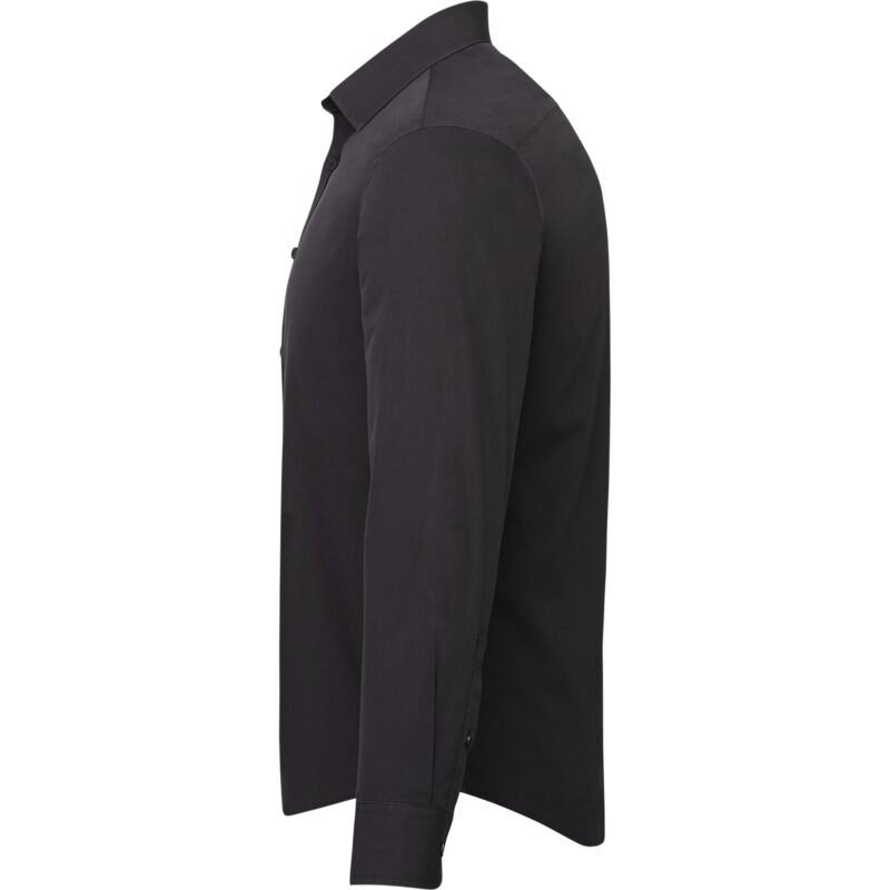 Men's UNTUCKit Black Stone Wrinkle-Free Long Sleeve Slim-Fit Button Up Shirt - 5