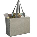 Recycled Cotton Contrast Side Shopper Tote - 6